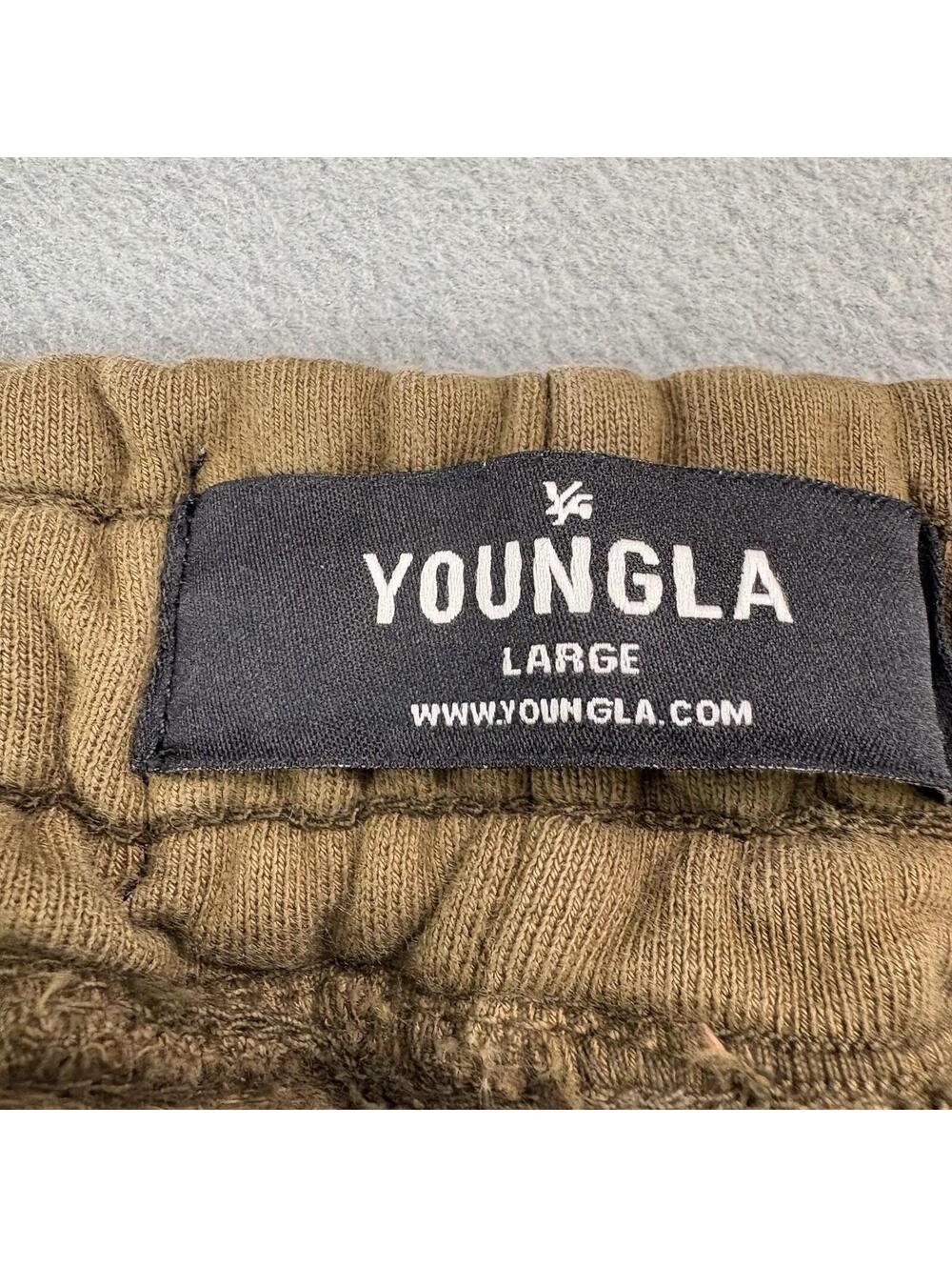 Youngla Cargo Sweatpants Size Large Brown - Picture 3 of 9